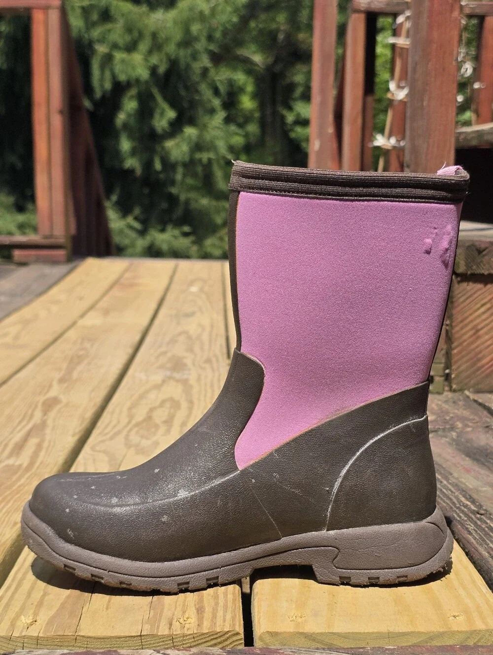 Muck Boot Women's Breezy Mid-Height, Pink, Brown  Boots, Sz 5